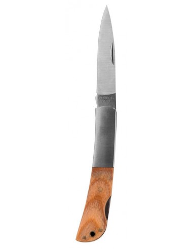 Nóż składany stal nierdzewna drewno , zabezpieczenie ostrza 