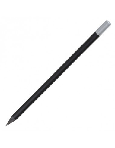 Ołówek drewniany czarny ze srebrną końcówką