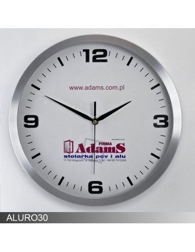 Aluro zegar reklamowy ścienny  aluminiowy 30 cm