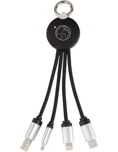 Kabel z podświetlonym logo 3w1 z brelokiem - SCX.design C16
