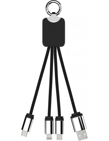 Kabel z podświetlonym logo 3w1 z brelokiem - SCX.design C15