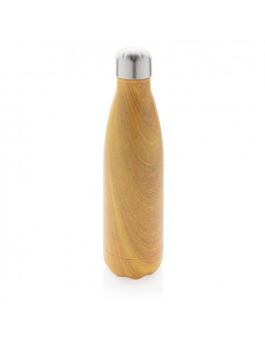 Próżniowa butelka sportowa 500 ml imitacja drewna