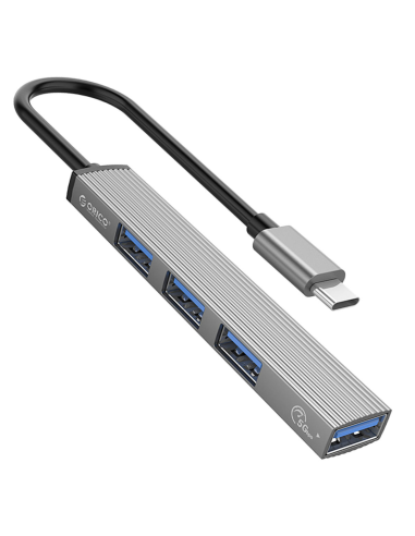 Orico Hub USB-C 4 porty USB-A 3.1 Gen1 5 Gbps alu
