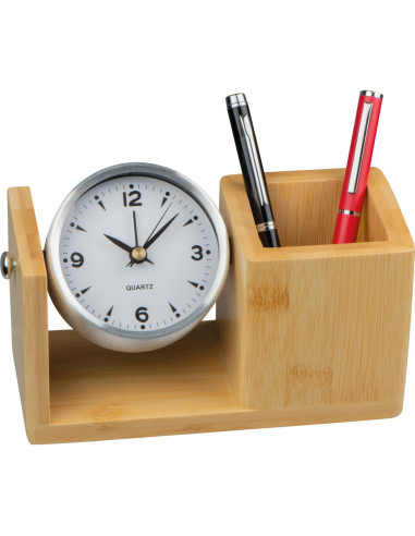Zegar biurkowy z organizerem bambus