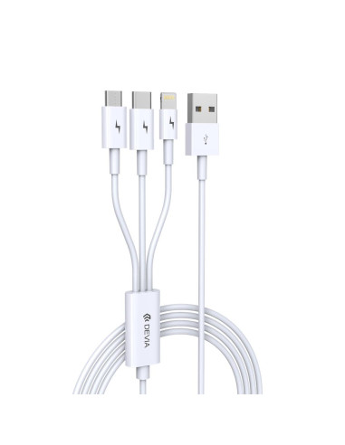 Devia kabel 3w1 Smart USB - Lightning + USB-C + microUSB 1,2 m 2A