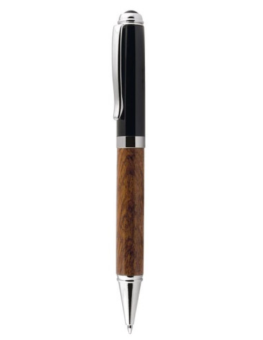 Długopis metalowy z drewnianym korpusem