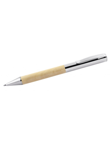 Metalowy długopis z drewnianym korpusem
