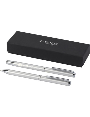Lucetto zestaw długopis kulkowy z aluminium z recyklingu i pióro kulkowe