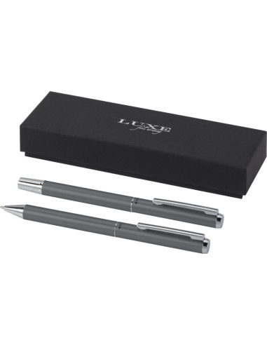 Lucetto zestaw długopis kulkowy z aluminium z recyklingu i pióro kulkowe